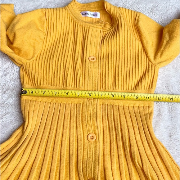 Smiling Pinker Girls Yellow Pleated Dress - Picture 3 of 5